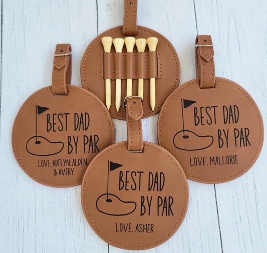 Personalized Leather Golf Tee Holder