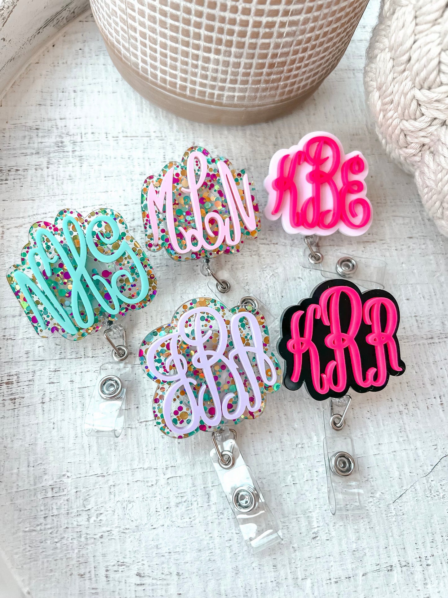 Monogrammed Badge Reel