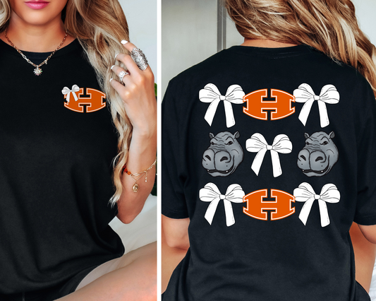 Hutto Hippos Bow Graphic Tee