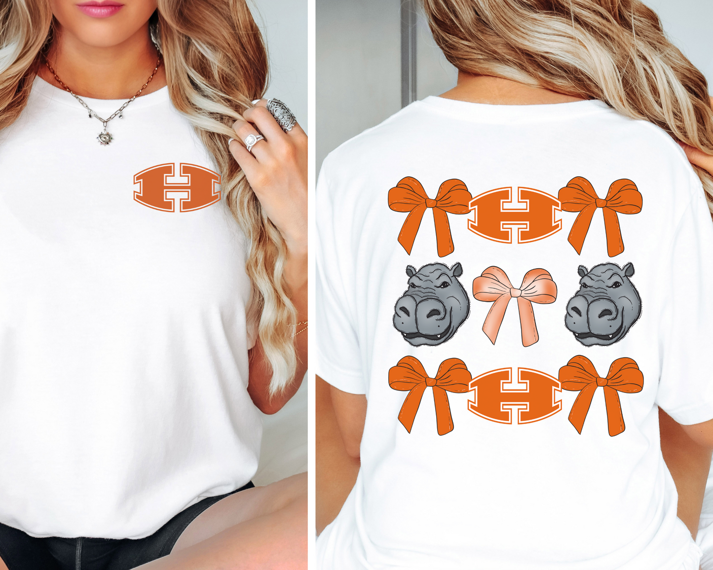 Hutto Hippos Bow Graphic Tee