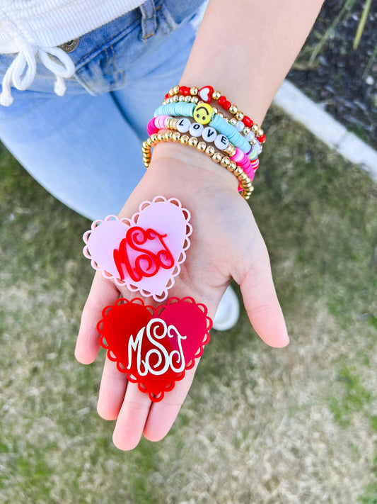 Monogrammed Valentine Hair Clip