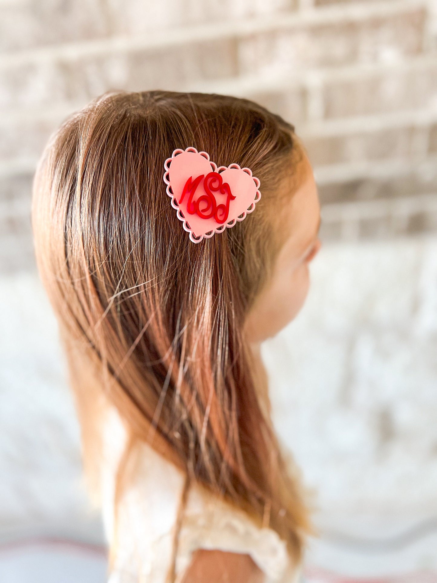 Monogrammed Valentine Hair Clip