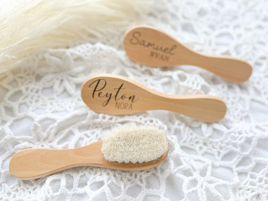 Personalized Wooden Baby Hairbrush