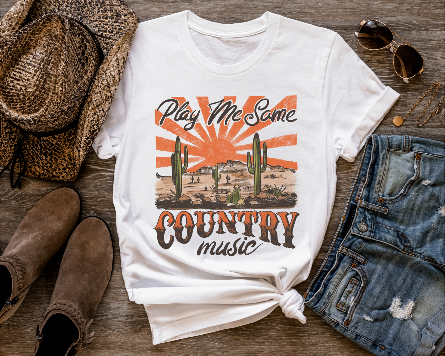 Play Me Some Country Music Graphic Tee